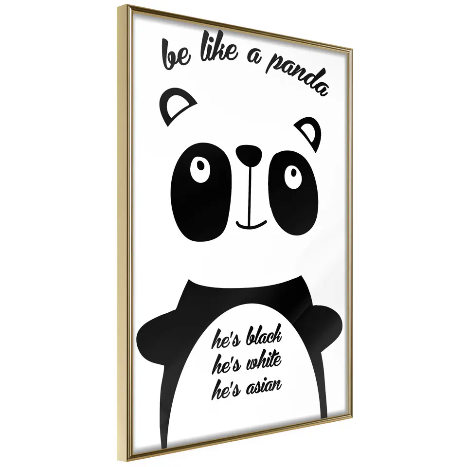 ⁨Poster - Tolerant panda (size 40x60, finish Gold frame)⁩ at Wasserman.eu