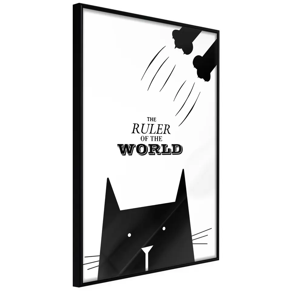 ⁨Poster - Bossy cat (size 40x60, finish Frame black)⁩ at Wasserman.eu