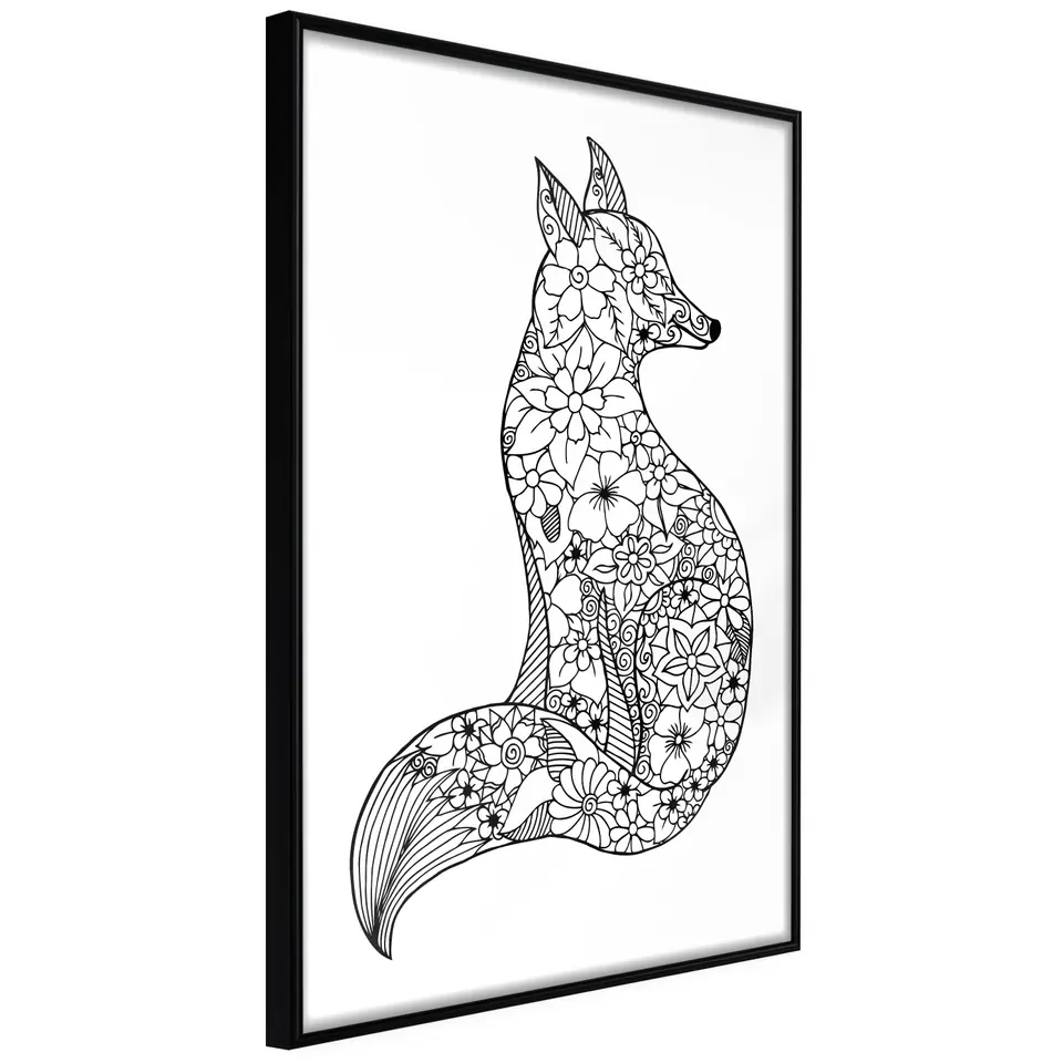 ⁨Poster - Openwork fox (size 40x60, finish Frame black)⁩ at Wasserman.eu