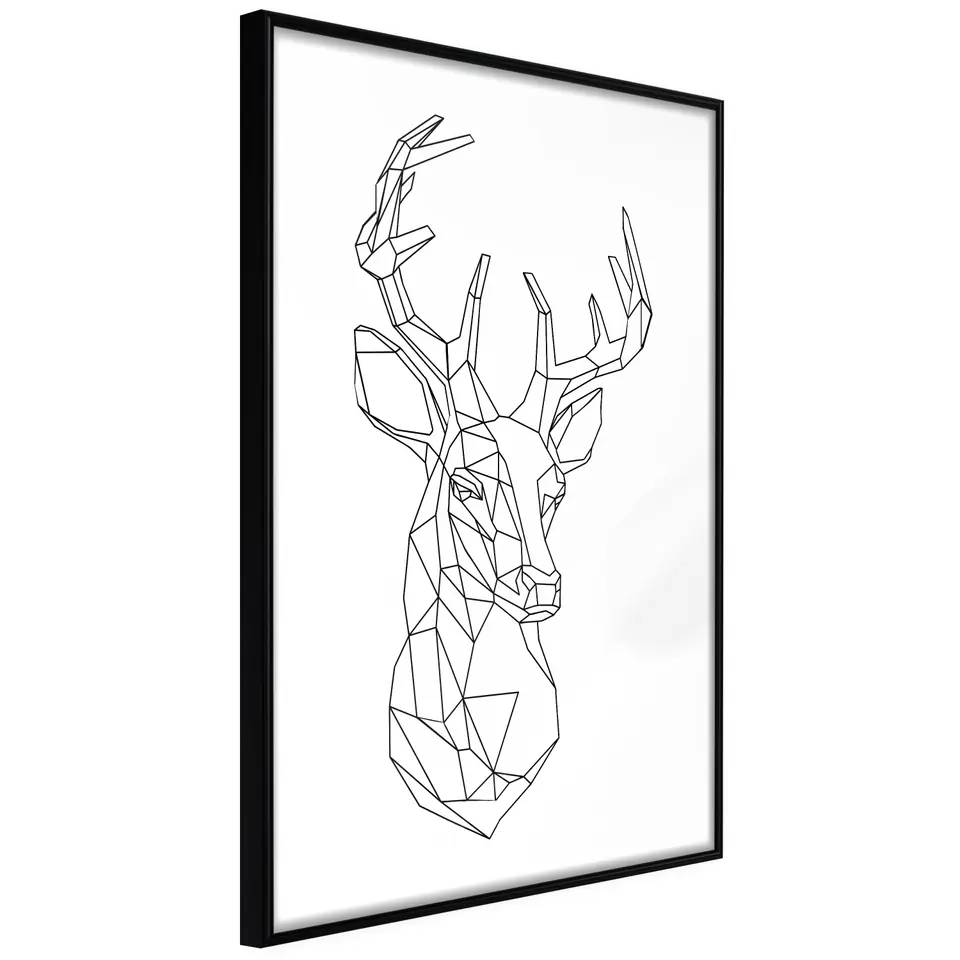 ⁨Poster - Minimalist deer (size 40x60, finish Frame black)⁩ at Wasserman.eu