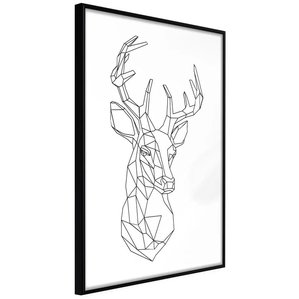 ⁨Plakat - Geometryczny jeleń [Poster] (rozmiar 20x30, wykończenie Rama czarna)⁩ w sklepie Wasserman.eu