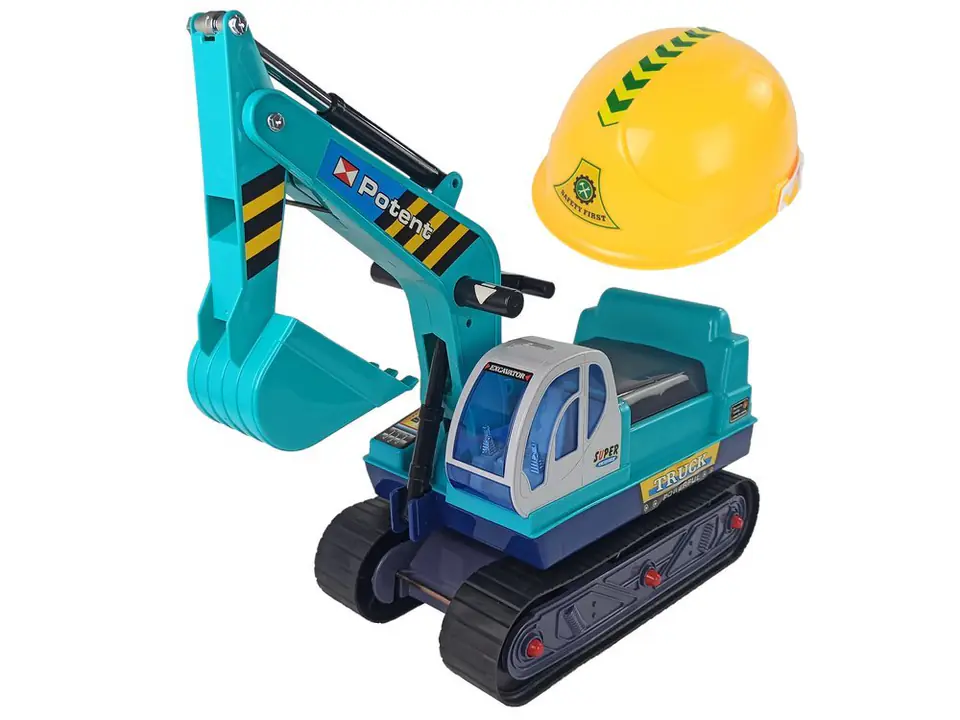 ⁨Large Excavator Rider Excavator Construction Green Helmet⁩ at Wasserman.eu