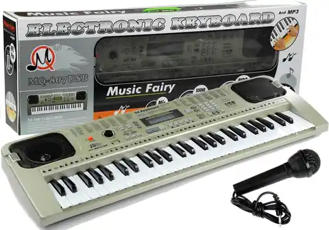 ⁨Keyboard MQ807 Organy Pianinko + Mikrofon USB⁩ w sklepie Wasserman.eu