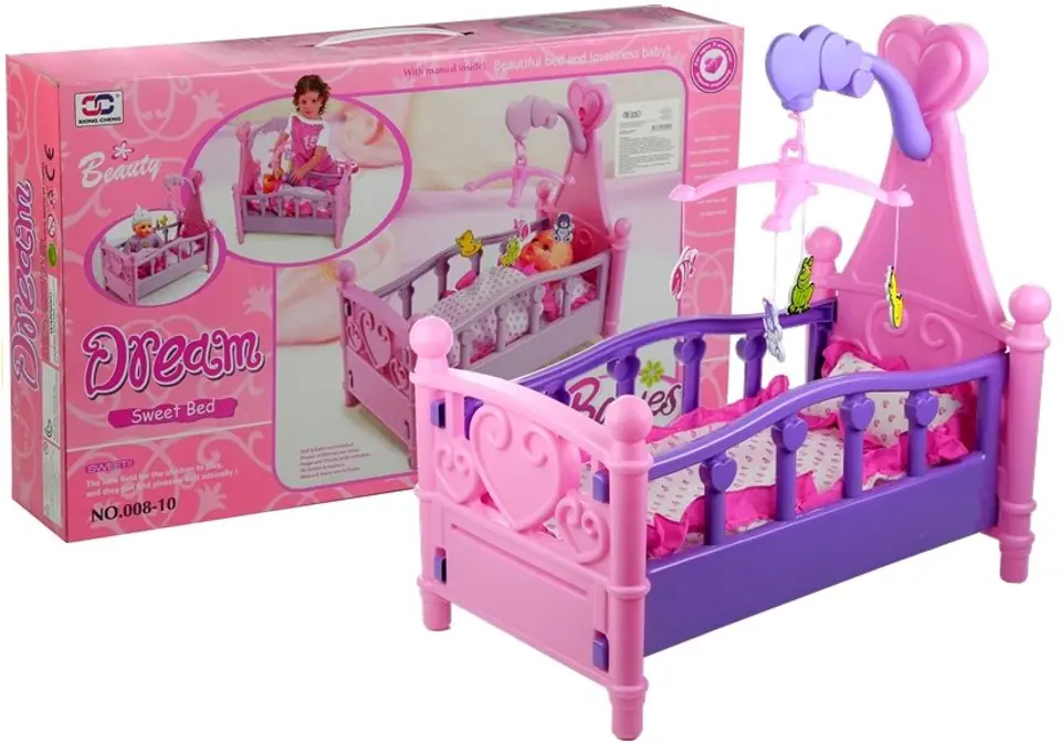 ⁨Large Doll's Crib with Carousel and Bed Linen⁩ at Wasserman.eu