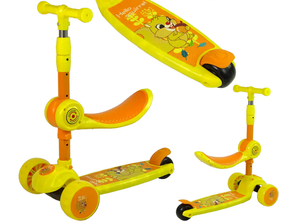 ⁨Tricycle Scooter Balance Saddle Yellow Music Diodes Squirrel⁩ at Wasserman.eu