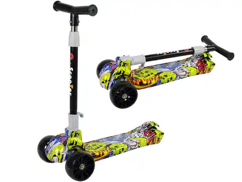 ⁨Balance tricycle Scooter Glowing Wheels Yellow Colorful Skull Graphics⁩ at Wasserman.eu