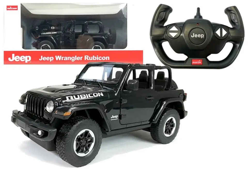 ⁨Auto R/C Jeep Wrangler Rubicon 1:14 Rastar Czarny⁩ w sklepie Wasserman.eu