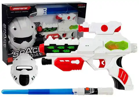 ⁨Kosmiczny Pistolet Laserowy z Maską Miecz Świecący⁩ w sklepie Wasserman.eu