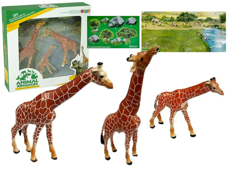 ⁨Giraffes Educational Figures Family 3pcs + Africa Background⁩ at Wasserman.eu