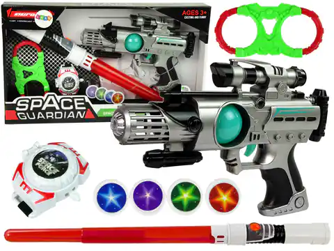 ⁨Space Warrior Kit Laser Gun Lightsaber Handcuffs Disc Thrower⁩ at Wasserman.eu