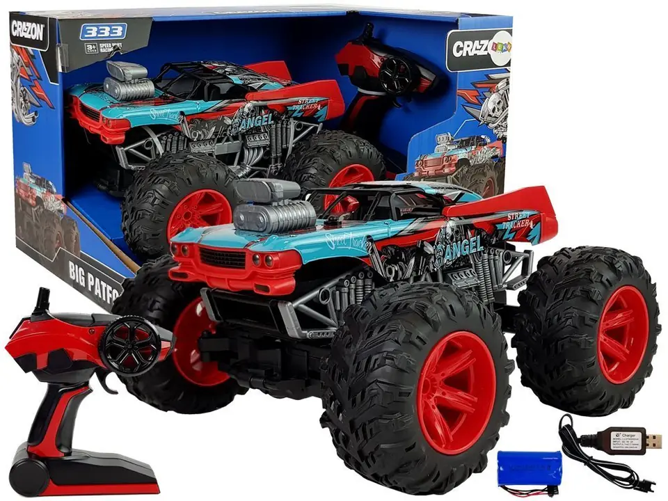 ⁨Remote Control Off-road Car 1:14 2.4G RC Red Big Wheels⁩ at Wasserman.eu