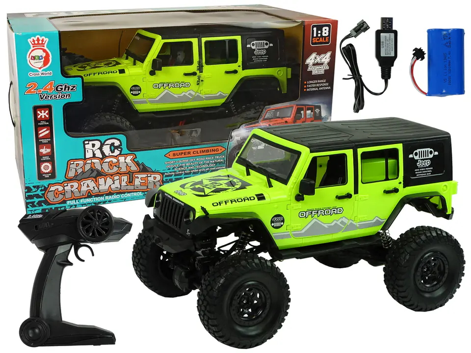 ⁨Off-road car Rock Crawler 2.4 GHz green shock absorbers 4x4⁩ at Wasserman.eu