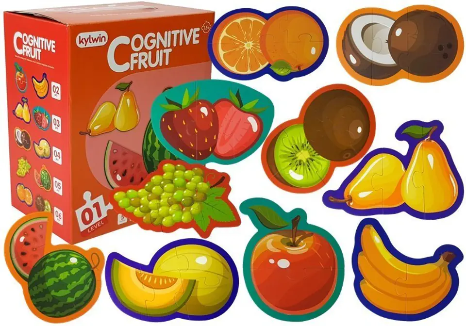⁨Educational puzzle for babies Fruits 5 pieces 40 pieces⁩ at Wasserman.eu