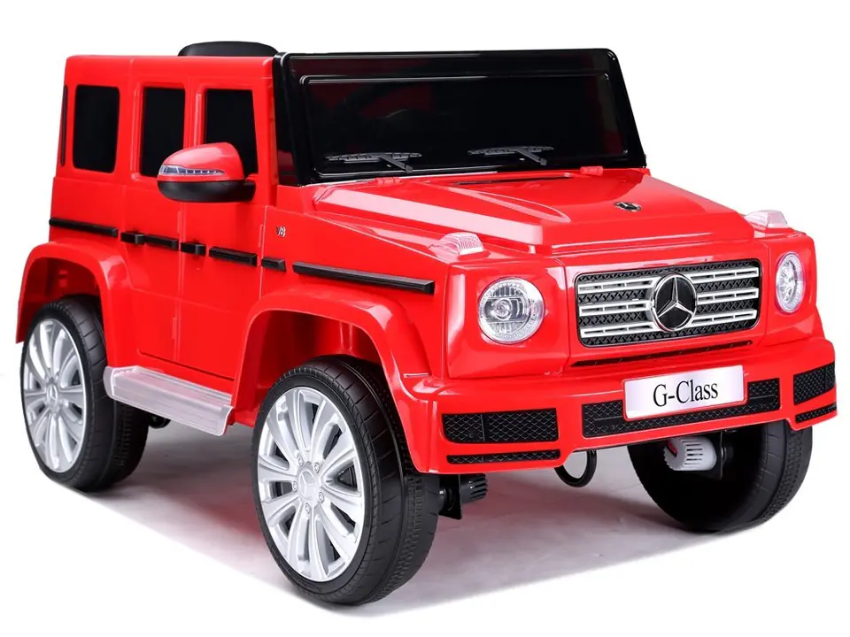 ⁨Battery-powered car Mercedes G500 red⁩ at Wasserman.eu