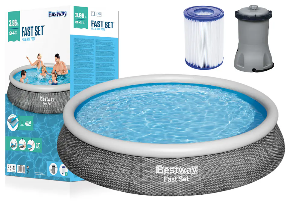 ⁨Basen ogrodowy rozporowy 396 x 84 cm Bestway 57376⁩ w sklepie Wasserman.eu
