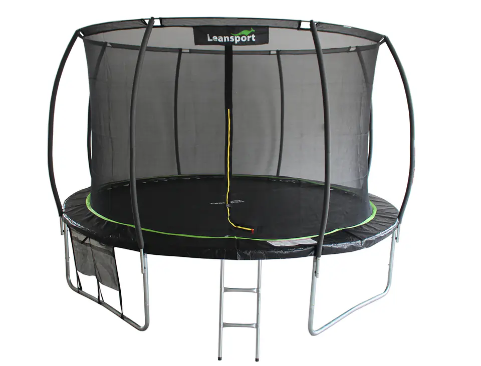 ⁨Trampolina LEAN Sport Max 12ft Czarno-Zielona⁩ w sklepie Wasserman.eu