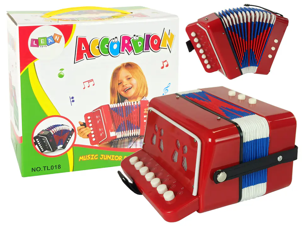 Akordeon Instrument Dla Małego Muzyka Czerwony w sklepie Wasserman.eu
