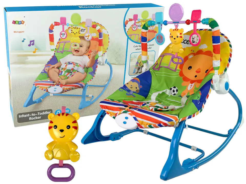 Cradle Rocker Sessel Hochstuhl 2in1 Blue Tiger Sounds Vibration im Wasserman.eu
