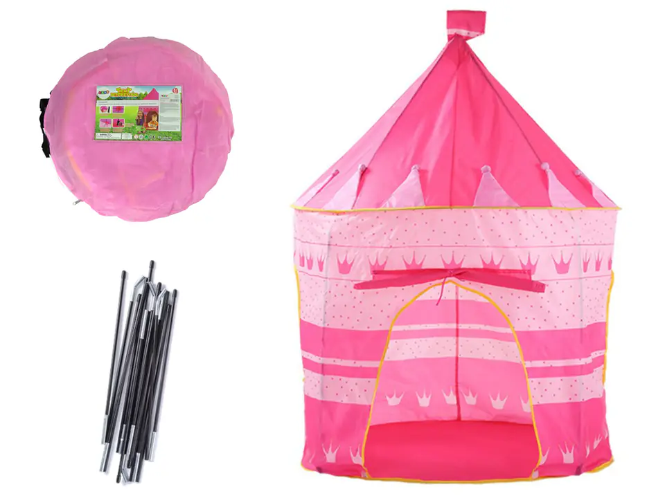 ⁨Tent Cottage Princess Palace for Children Garden Crown Pink⁩ at Wasserman.eu