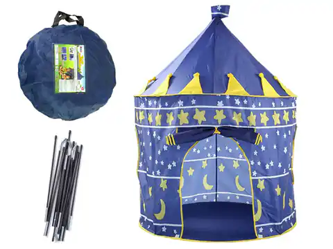 ⁨Namiot Domek Pałac Księżycowy Dla Dzieci Ogród Gwiazdki Niebieski⁩ w sklepie Wasserman.eu