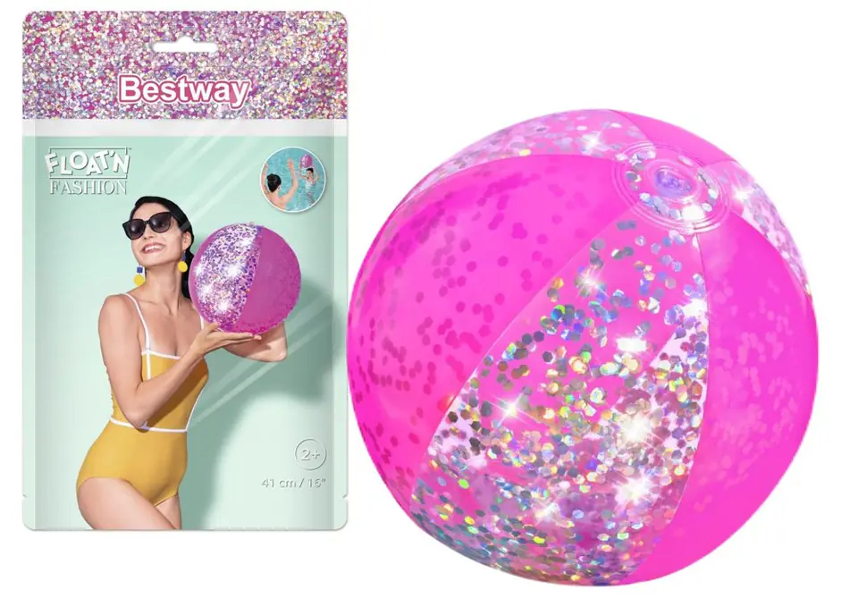 ⁨Beach ball with glitter 41 cm mix⁩ at Wasserman.eu