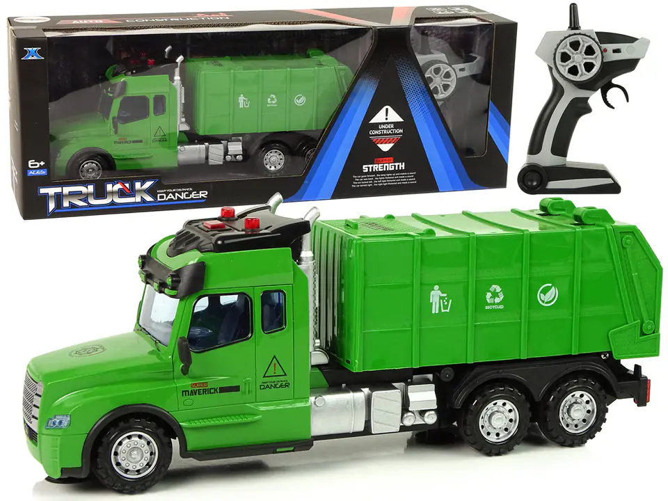 ⁨Remote Control Garbage Truck Remote Control 2.4G Light Sounds Green⁩ at Wasserman.eu