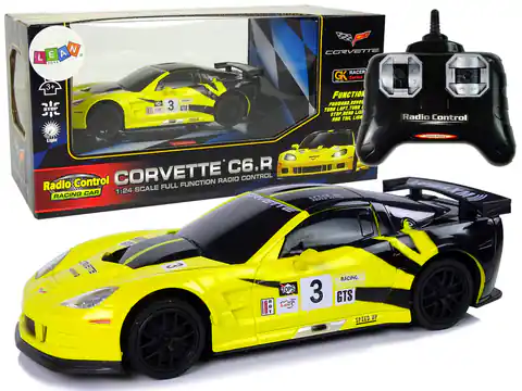 ⁨Auto Sportowe R/C 1:24 Corvette Żółte C6.R  2.4 G Światła⁩ w sklepie Wasserman.eu