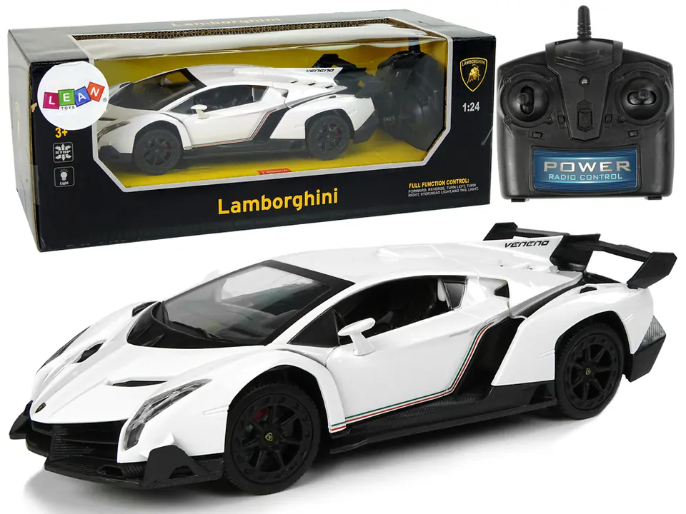 ⁨Sports Car R/C 1:24 Lamborghini Veneno White 2.4 g Light⁩ at Wasserman.eu