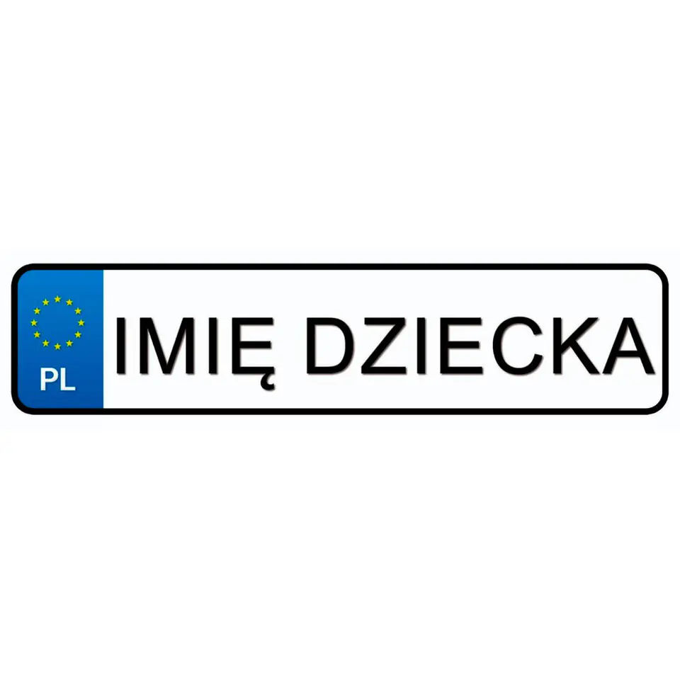 ⁨Tablice Rejestracyjne Naklejka Imię Twojego Dziecka⁩ w sklepie Wasserman.eu