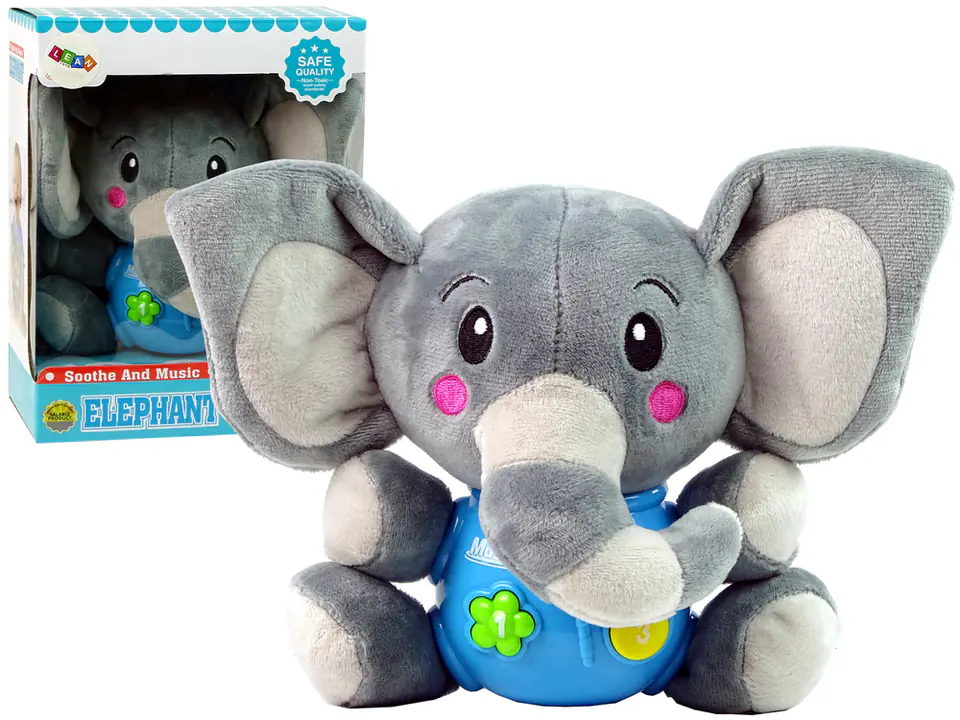 ⁨Interactive Educational Elephant Plush Sound Lullaby Melodies⁩ at Wasserman.eu