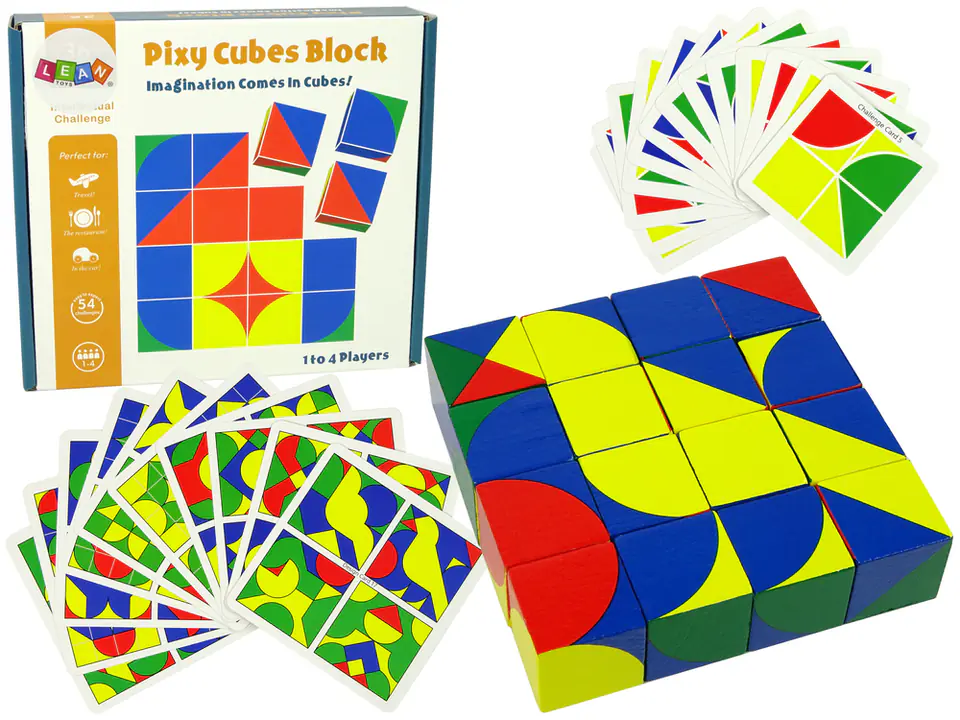 ⁨Wooden puzzle colorful blocks patterns cards game imagination⁩ at Wasserman.eu