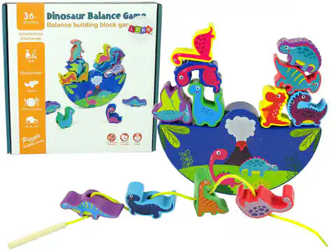 ⁨Drewniana Gra Dinosaur Balance Game Dinozaury Zręcznościowa⁩ w sklepie Wasserman.eu