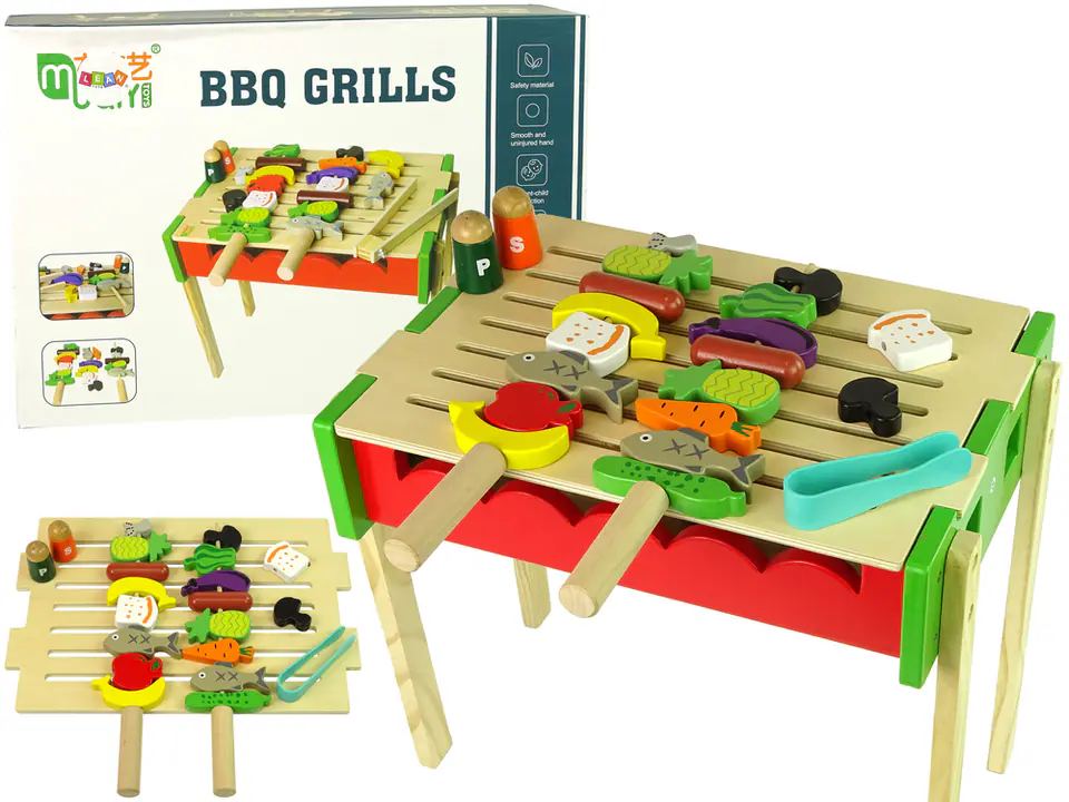 Drewniany Grill Akcesoria Barbecue Szaszłyki Grillowanie Pieczenie w sklepie Wasserman.eu