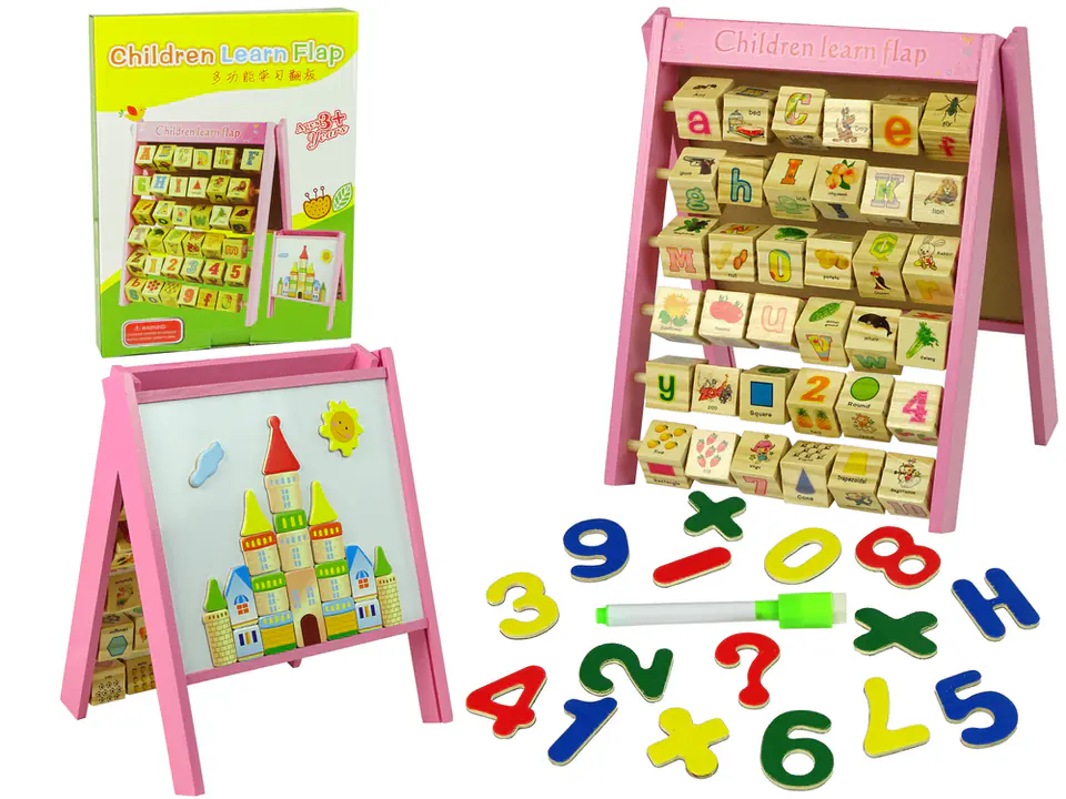 ⁨Wooden educational board 2in1 Magnets blocks letters pictures alphabet⁩ at Wasserman.eu
