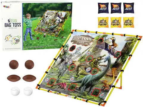 ⁨Arcade game: Throwing to the target, dinosaurs, balls, bags, large board⁩ at Wasserman.eu