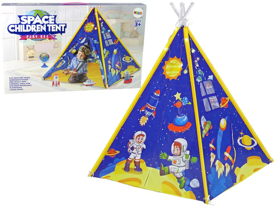 ⁨Kids Tent Lighting Effects Space Rockets Stars Blue⁩ at Wasserman.eu