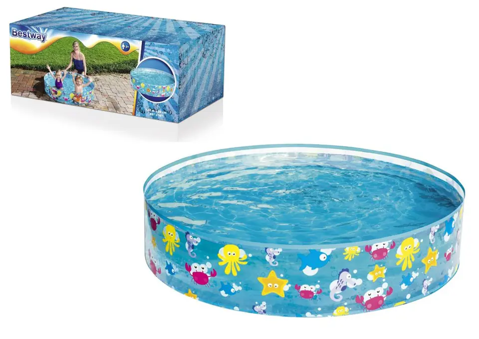 ⁨Bestway 55028 BASENIK ROZPOROWY PRZEŹROCZYSTY ŻYJĄTKA MORSKIE FILL 'N FUN 122cm x 25cm⁩ w sklepie Wasserman.eu