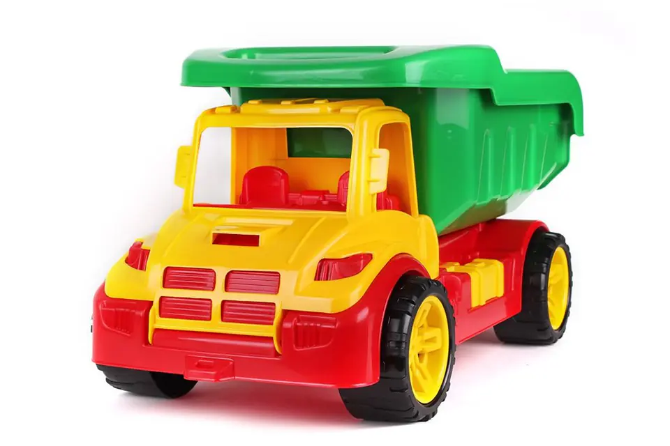 ⁨Toy car large dump truck red-green sandbox 1011⁩ at Wasserman.eu