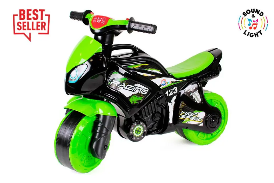 ⁨Motorcycle ride-on green-black TechnoK 5774⁩ at Wasserman.eu