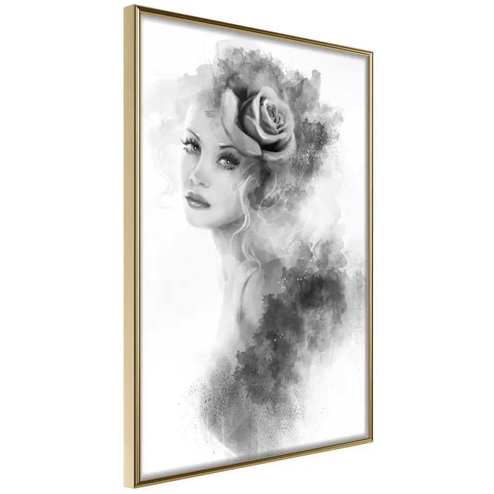 ⁨Poster - Mystery Lady (size 20x30, finish Gold frame)⁩ at Wasserman.eu