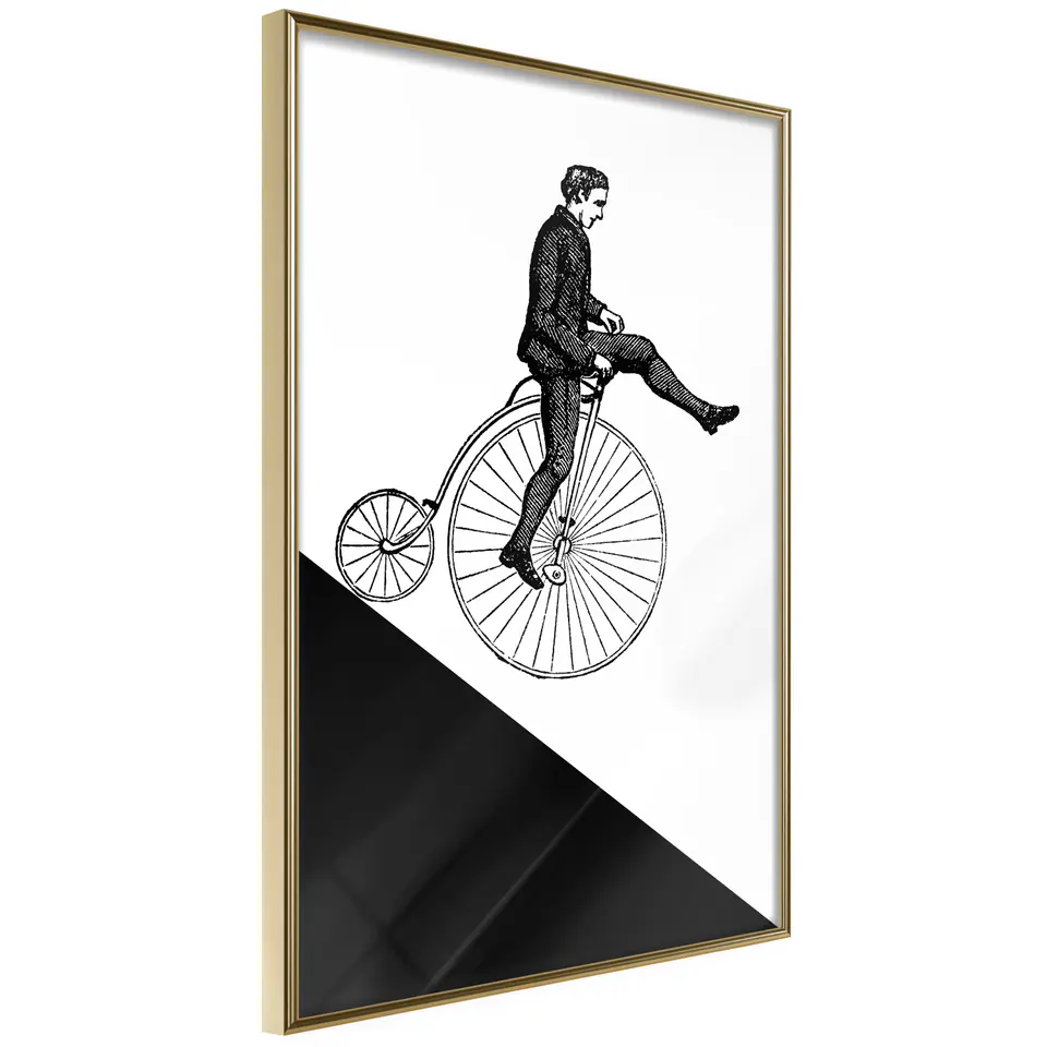 ⁨Plakat - Cyklista [Poster] (rozmiar 20x30, wykończenie Rama złota)⁩ w sklepie Wasserman.eu