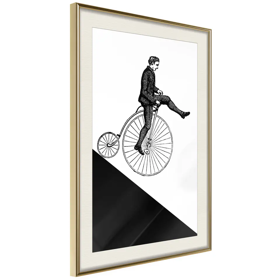 ⁨Poster - Stunt (size 20x30, finish Gold frame with passe-partout)⁩ at Wasserman.eu