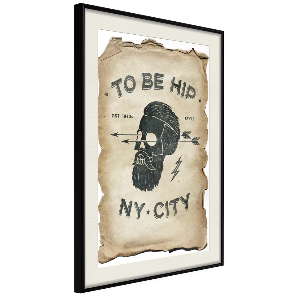 ⁨Poster - Hipster (size 20x30, finish Black frame with passe-partout)⁩ at Wasserman.eu