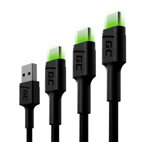 ⁨Kabel 3x GC Ray USB - USB-C 30/120/200 cm, LED⁩ w sklepie Wasserman.eu