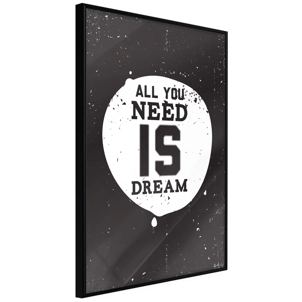 ⁨Plakat - All you need is dream [Poster] (rozmiar 20x30, wykończenie Rama czarna)⁩ w sklepie Wasserman.eu