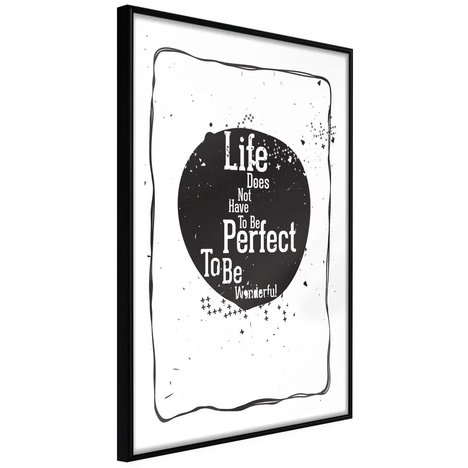 ⁨Plakat - Life does not have to be perfect to be wonderful [Poster] (rozmiar 40x60, wykończenie Rama czarna)⁩ w sklepie Wasserman.eu