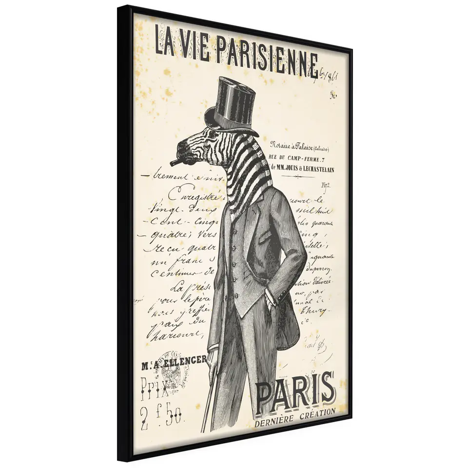 ⁨Poster - Parisian Life (size 20x30, finish Frame black)⁩ at Wasserman.eu