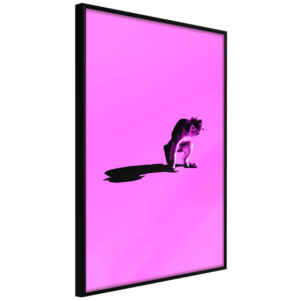 ⁨Poster - Monkey on pink background (size 20x30, finish Frame black)⁩ at Wasserman.eu