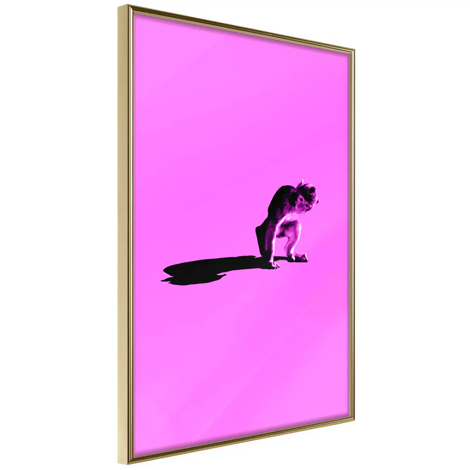 ⁨Plakat - Mała małpka [Poster] (rozmiar 20x30, wykończenie Rama złota)⁩ w sklepie Wasserman.eu