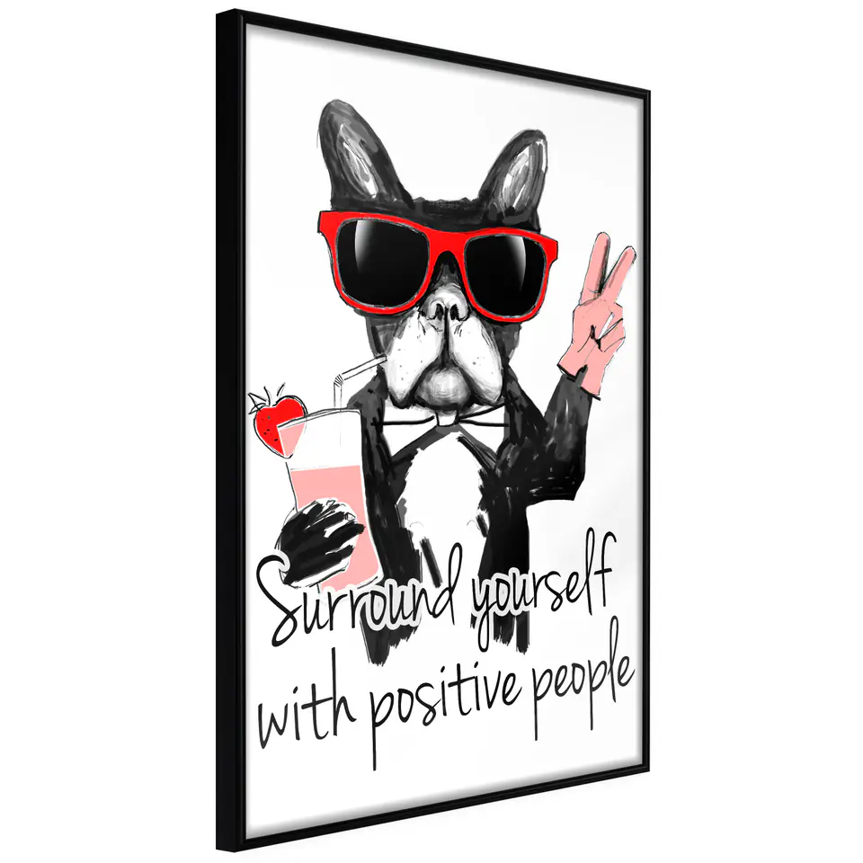 ⁨Plakat - Surround yourself with positive people [Poster] (rozmiar 20x30, wykończenie Rama czarna)⁩ w sklepie Wasserman.eu